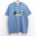 L★古着 半袖 ビンテージ Tシャツ メンズ 00年代 00s 馬車 ランカスター クルーネック 薄紺 ネイビー 霜降り 25aug28 中古