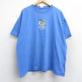 00s 半袖Tシャツ ヤシの木ナポリ刺繍 ネイビー XL | 古着