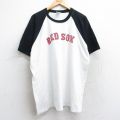 【50%OFF】XL★古着 ジャージーズ 半袖 ビンテージ Tシャツ メンズ 00年代 00s MLB ボストンレッドソックス The Daily Race Game ラグラン ツートンカラー 大きいサイズ クルーネック 白他 ホワイト メジャーリーグ ベースボール 野球 25aug28 中古