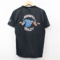 M★古着 ヘインズ Hanes 半袖 ビンテージ Tシャツ メンズ 00年代 00s ミリタリー DET ROTA ボロ コットン クルーネック 黒 ブラック 25aug28 中古