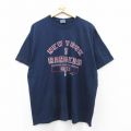 XL★古着 半袖 ビンテージ Tシャツ メンズ 00年代 00s NHL ニューヨークレンジャーズ 大きいサイズ コットン クルーネック 紺 ネイビー アイスホッケー 25aug28 中古