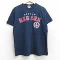 【50%OFF】M★古着 リー Lee 半袖 ビンテージ Tシャツ メンズ 00年代 00s MLB ボストンレッドソックス クルーネック 紺 ネイビー メジャーリーグ ベースボール 野球 25aug28 中古