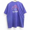 XL★古着 半袖 ビンテージ Tシャツ メンズ 00年代 00s エルフォンテ 筋肉 大きいサイズ コットン クルーネック 紫 パープル 25aug28 中古
