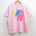 L★古着 半袖 ビンテージ Tシャツ メンズ 80年代 80s Dallas クルーネック USA製 ピンク 25aug28 中古