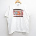 XL★古着 ヘインズ Hanes 半袖 ビンテージ Tシャツ メンズ 90年代 90s テニス 大きいサイズ コットン クルーネック 白 ホワイト 25aug29 中古