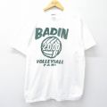 L★古着 TULTEX 半袖 ビンテージ Tシャツ メンズ 00年代 00s BADIN バレーボール コットン クルーネック 白 ホワイト 25sep01 中古