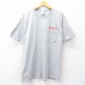 L★古着 半袖 ビンテージ Tシャツ メンズ 00年代 00s PARKER 胸ポケット付き クルーネック グレー 霜降り 25sep01 中古