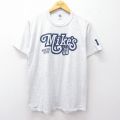 L★古着 ラッセル 半袖 ビンテージ Tシャツ メンズ 90年代 90s Mikes スニーカー クルーネック USA製 薄グレー 霜降り 25sep01 中古