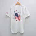L★古着 フルーツオブザルーム 半袖 ビンテージ Tシャツ メンズ 00年代 00s 星条旗 CAPPYS コットン クルーネック 白 ホワイト 25sep01 中古