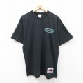 【20%OFF】L★古着 ウィルソン 半袖 ビンテージ Tシャツ メンズ 90年代 90s ワンポイントロゴ コットン クルーネック USA製 黒 ブラック 25sep02 中古