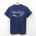 S★古着 ヘインズ Hanes 半袖 ビンテージ Tシャツ メンズ 00年代 00s クジラ Moby Dicks コットン クルーネック 紺 ネイビー 【spe】 25sep02 中古