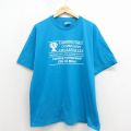 XL★古着 ヘインズ 半袖 ビンテージ Tシャツ メンズ 90年代 90s YMCA クルーネック 青 26apr04