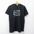L★古着 半袖 ビンテージ Tシャツ メンズ 90年代 90s メッセージ コットン クルーネック 黒 26apr04