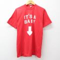 M★古着 半袖 ビンテージ Tシャツ メンズ 80年代 80s IT’S A BABY コットン クルーネック 赤 26apr06