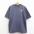 XL★古着 PLUMA 半袖 ビンテージ Tシャツ メンズ 90年代 90s 馬具 コットン クルーネック USA製 紺 26apr07
