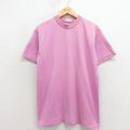 L★古着 ヘインズ 半袖 ビンテージ Tシャツ メンズ 80年代 80s 無地 コットン クルーネック USA製 紫 26apr07