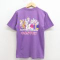 M★古着 オニータ ONEITA 半袖 ビンテージ Tシャツ メンズ 90年代 90s スケルトン コットン クルーネック USA製 紫 26apr07