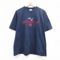 XL★古着 All Sport 半袖 ビンテージ Tシャツ メンズ 00年代 00s NFL ニューイングランドペイトリオッツ 刺繍 コットン クルーネック 紺 26apr07