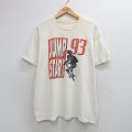 XL★古着 半袖 ビンテージ Tシャツ メンズ 90年代 90s JUMP START 大きいサイズ クルーネック ベージュ 26apr07