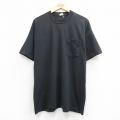 XL★古着 フルーツオブザルーム 半袖 ビンテージ Tシャツ メンズ 80年代 80s 無地 胸ポケット付き 大きいサイズ クルーネック USA製 黒【spe】 26apr08