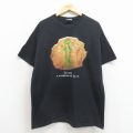 XL★古着 ヘインズ 半袖 ビンテージ Tシャツ メンズ 00年代 00s トカゲ コットン クルーネック 黒 26apr11