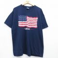 00s 半袖Tシャツ 星条旗 ネイビー XL | 古着