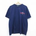 エディーバウアー 00s 半袖Tシャツ ワンポイントロゴ ネイビー XL | 古着