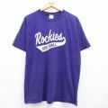 00s 半袖Tシャツ Rockiesソフトボール パープル メンズL相当 | 古着