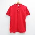 90s 半袖ヘンリーネックTシャツ レッド L | 古着