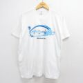 80s 半袖Tシャツ Biloxi BeachMARKフロッキープリント ホワイト XL | 古着