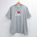 All Sport 90s 半袖Tシャツ アイラブUSA ラメ グレー メンズXL相当 | 古着