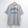 チャンピオン 00s 半袖Tシャツ MONROE カレッジ グレー XL | 古着