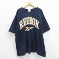 リーボック 90s 半袖Tシャツ ビッグロゴ ネイビー メンズXL相当 | 古着