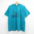 NORTHERN REFLECTIONS 90s 半袖Tシャツ イス花 ライトブルー メンズXL相当 | 古着
