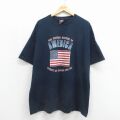 90s 半袖Tシャツ 星条旗 ネイビー メンズXL相当 | 古着