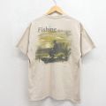 フィッシング 半袖Tシャツ ベージュ メンズL相当 | 古着