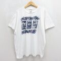 90s 半袖Tシャツ 花 ホワイト メンズXL相当 | 古着