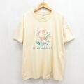90s 半袖Tシャツ ビーチ刺繍 イエロー メンズXL相当 | 古着