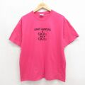00s 半袖Tシャツ WHAT刺繍 ピンク メンズL相当 | 古着
