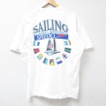 L★古着 スピード SPEEDO 半袖 ビンテージ Tシャツ メンズ 90年代 90s SAILING ヨット コットン クルーネック 白 ホワイト 【spe】 24jul25 中古