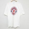 XL★古着 半袖 ビンテージ Tシャツ メンズ 00年代 00s MLB ボストンレッドソックス 大きいサイズ コットン クルーネック 白 ホワイト メジャーリーグ ベースボール 野球 24jul27 中古