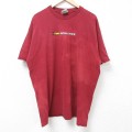 XL★古着 ナイキ NIKE 半袖 ビンテージ Tシャツ メンズ 90年代 90s ビッグロゴ 刺繍 大きいサイズ コットン クルーネック USA製 エンジ 24jul29 中古