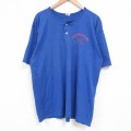 L★古着 半袖 ビンテージ Tシャツ メンズ 90年代 90s RAGSDALE OIL 野球 ヘンリーネック USA製 青 ブルー 25may24 中古
