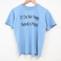 00s 半袖Tシャツ HAPPY ライトブルー M | 古着