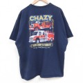 半袖Tシャツ 消防車 ネイビー XL | 古着