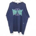 【50%OFF】XL★古着 フィラ FILA 半袖 ビンテージ Tシャツ メンズ 90年代 90s ニューヨーク 大きいサイズ ロング丈 コットン クルーネック USA製 紺 ネイビー 25jun17 中古