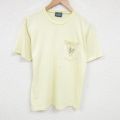 80s 半袖Tシャツ 胸ポケット付き イエロー L | 古着