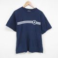 L★古着 アディダス adidas 半袖 ビンテージ Tシャツ メンズ 00年代 00sワンポイントロゴ コットン クルーネック 紺 ネイビー 25jun25 中古