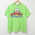 L★古着 半袖 ビンテージ Tシャツ メンズ 00年代 00s アメリカン コットン クルーネック 黄緑 25jul05 中古