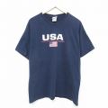 00s 半袖Tシャツ ロゴ ネイビー XL | 古着